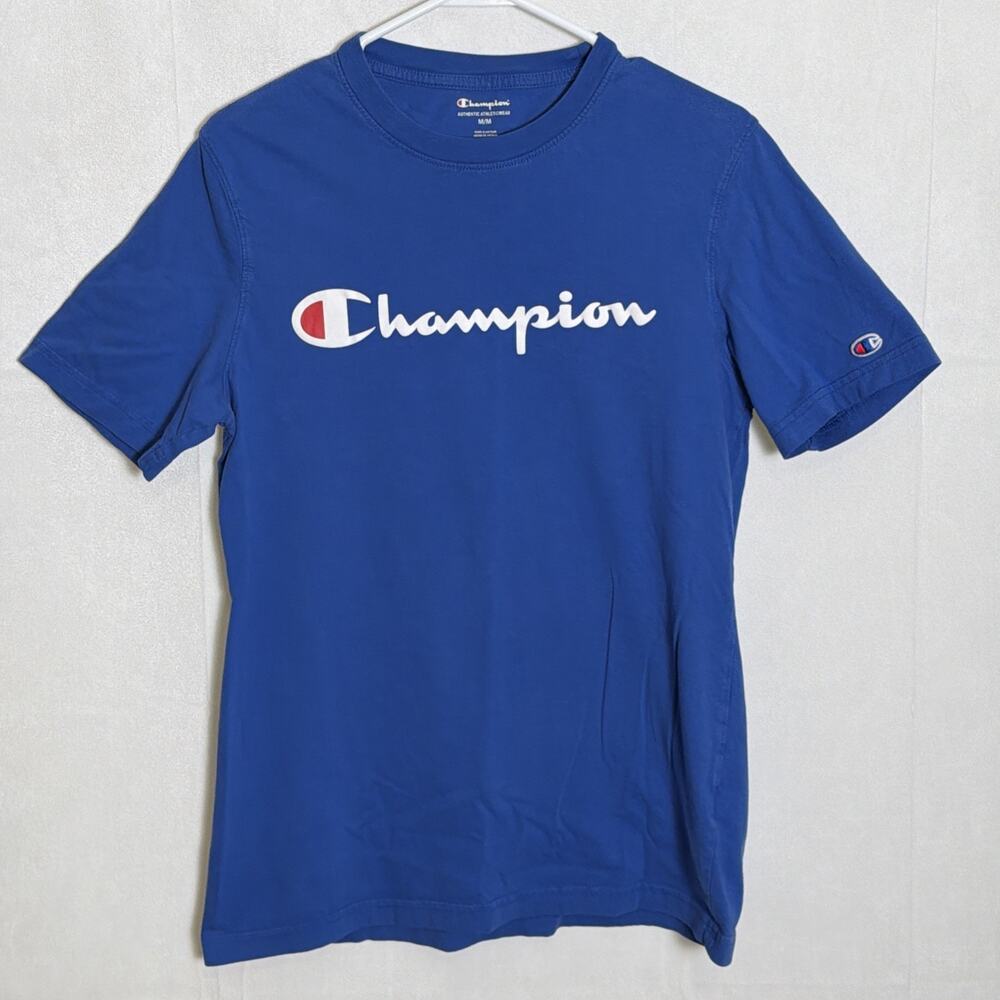 Champion Script Logo T Shirt Unisex Size M Classic Athletic Graphic Tee